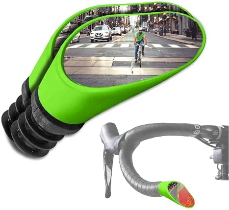 Swiss-Made Convex Chrome-Plated Bike Mirror for Drop Bars – Hand-Finished, Adjustable, Reflective Surface, Durable ABS Housing