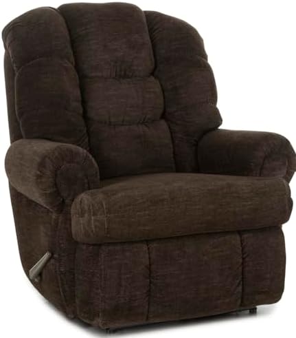 LANE Stallion Big Man King of Comfort (Extra Large) Wallsaver Recliner in Chocolate. Made for The Big Guy Or Gal. Rated for Up to 500 Lbs. Extended