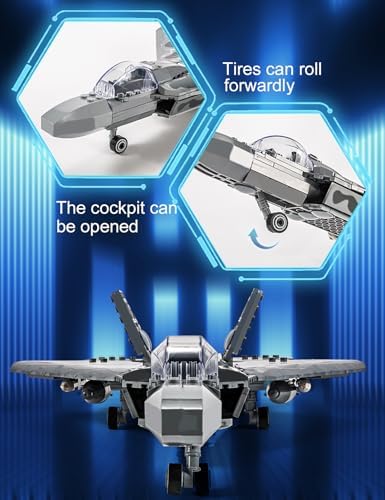 SEMKY Military Series F-22 Raptor Fighter Jet Air Force Building Block Set (626 Pieces) -Building and Military Toys Gifts for Kid and Adult