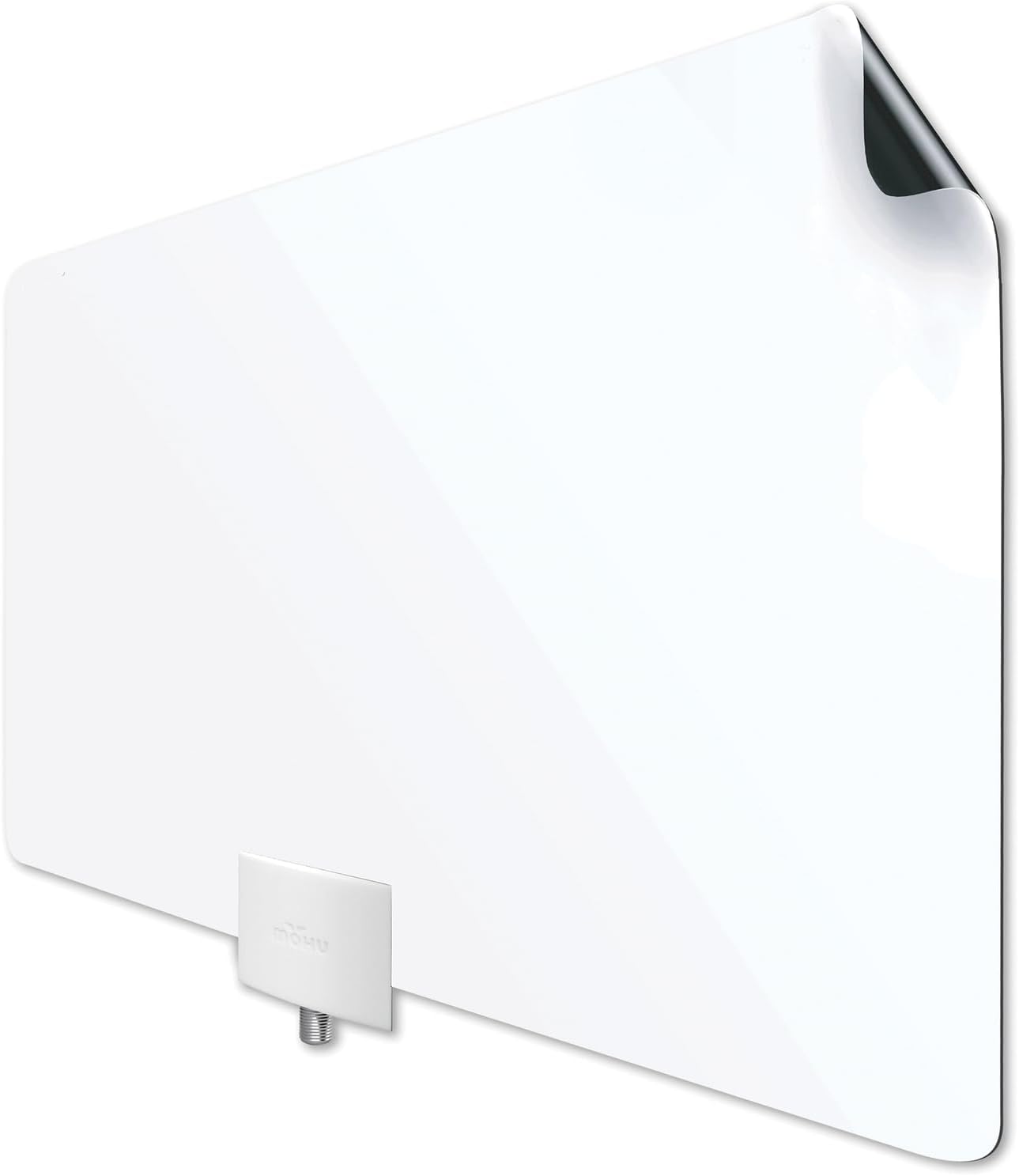 Mohu Leaf Plus Paper-Thin Indoor TV Antenna, Amplified, UHF VHF, 60-Mile Range, Multi-Directional, 4K 8K UHD, NEXTGEN TV - w/ 12 ft. Cable