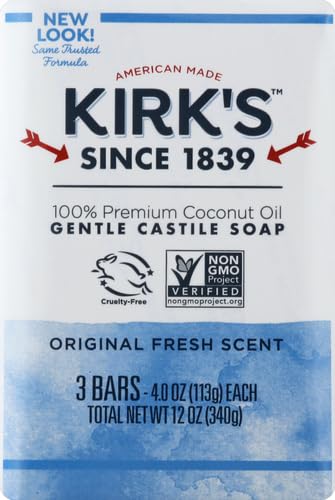 Kirk's Original Coco Castile Soap Fragrance Free 4 oz (Multi-Pack)