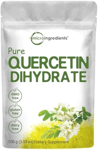 Pure Quercetin Dihydrate Powder, Quercetin 500mg Per Serving, 100 Grams, Most Bioavailable Grade and Filler Free, Powerful Antioxidant Supports Energy