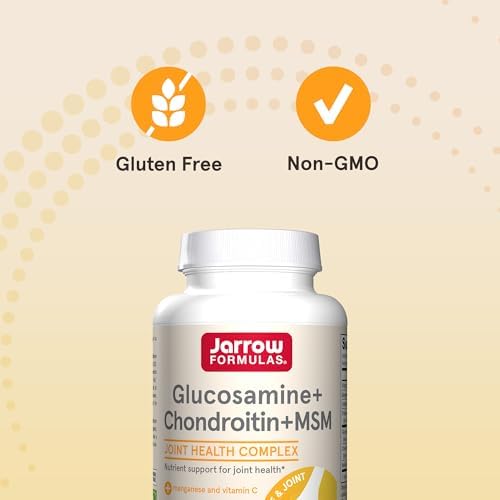 Jarrow Glucosamine, Chondroitin, and MSM, 120 Capsules | Joint Support Supplement With Vitamin C And Manganese, Bone & Joint Health, 120 Capsules, 30 Day Supply