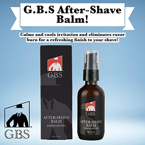 G.B.S Men’s Aftershave Balm - Premium Sandalwood Scent - Soothes Razor Burn & Moisturizes Sensitive Skin - Fast-Absorbing Formula - 5 Fl Oz