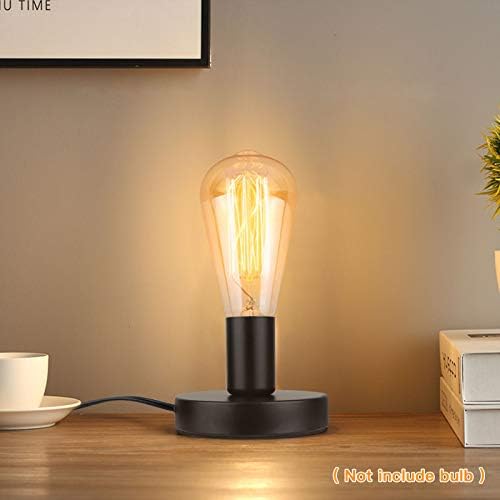 Helunsi Industrial Table Lamp Base, Black E26 E27 Lamp Base Without Shade