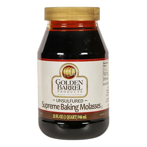 Golden Barrel Unsulfured Blackstrap Molasses, Bulk 128 oz Jug, Rich Robust Molasses for Baking, Cooking & Marinades