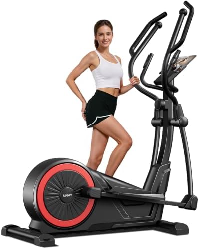 Elliptical Exercise Machine with 15.5''-17'' Stride & Heart Rate Grips,Ultra Silent Magnetic Elliptical Machine for Home with 16 Levels Resistance and LCD Monitor,400 LBS Weight Capacity