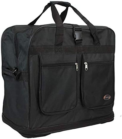 40" 30" 36" Rolling Wheeled Duffel Bag Spinner Suitcase Luggage Expandable (36", Black)