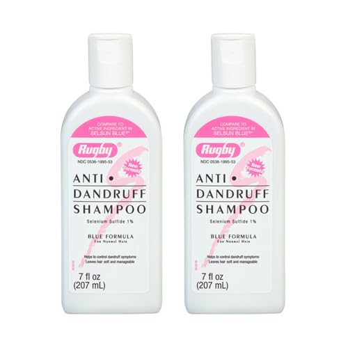 Rugby Selenium Sulfide Anti-Dandruff Shampoo - Blue Formula for Normal Hair - 7 Oz (1-Pack)