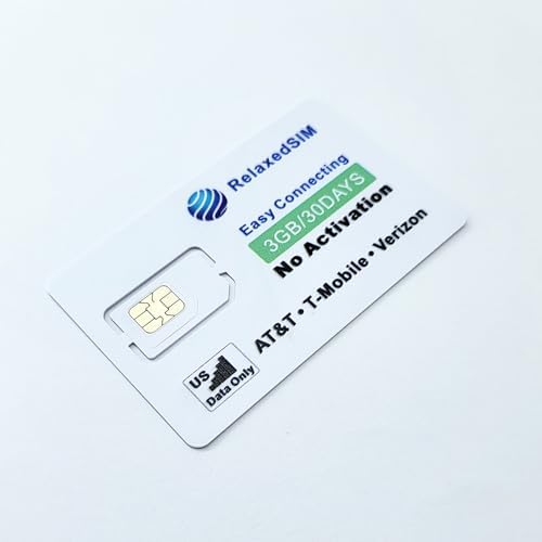 Data Only Sim Card No Activation, Prepaid Data Plan 24GB 360-Day USA Triple Network (AT&T/T-Mobile/Verizon) 4G Unlocked for Hunting & Trail Cameras,Portable Hotspot,IoT & Security Cameras – RelaxedSIM