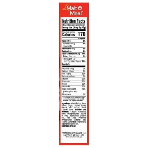 Malt-O-Meal Maple And Brown Sugar - Hot Cereals, 28 Ounce -- 12 per case.
