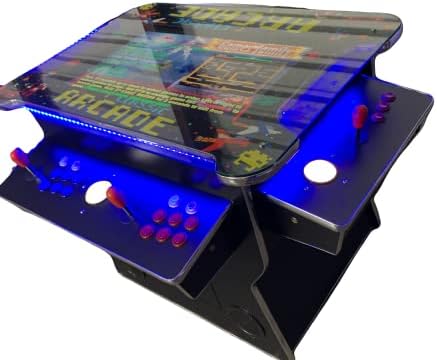Full Size Commercial Grade Cocktail Arcade Machine 4500 Games Lift Up/Tilt Screen 26.5 Screen Tempered Glass 2 Stools Included 5 Year Warranty Black