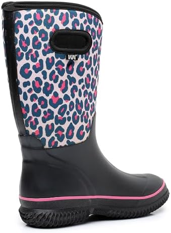 WTW Womens Mid Calf Rain Boots - Waterproof Insulated Neoprene Rubber Boots Mud Outdoor Hunting Garden Boots