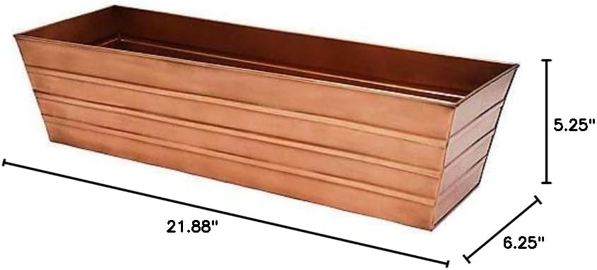 Achla Designs Galvanized Window Flower Box Planter-Green-Medium (24" L x 9.5" W x 7.5" H)