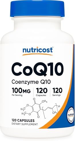 Nutricost CoQ10 100mg, 120 Vegetarian Capsules, 120 Servings, GMO-Free | High Absorption Coenzyme Q10