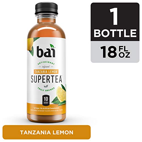 Bai Iced Tea, Narino Peach, Antioxidant Infused Supertea, Crafted with Real Tea (Black Tea, White Tea), 18 Fluid Ounce Bottles, 12 count