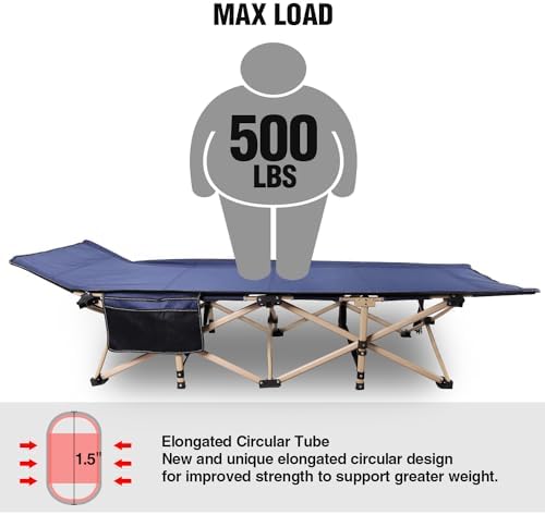 REDCAMP Folding Camping Cots for Adults Heavy Duty, 28" Extra Wide Sturdy Portable Sleeping Cot for Camp Office Use