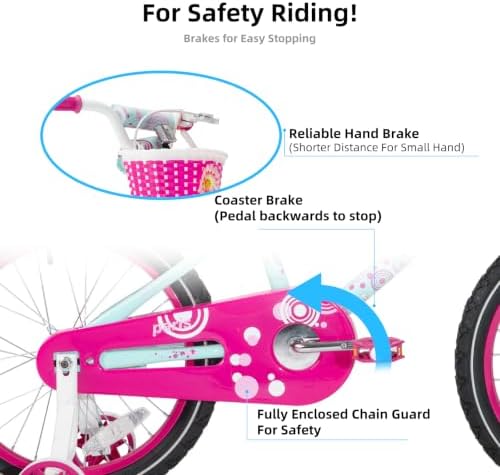 JOYSTAR Paris Girls Bike with Training Wheels for Ages 3-10Y