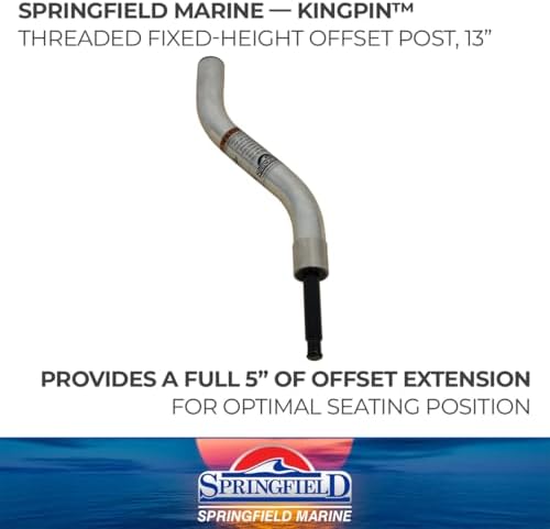 Springfield 1630402-CSS Threaded Fixed-Height Offset Post for Kingpin Seat Mounts and Bases - 13", Satin Finish