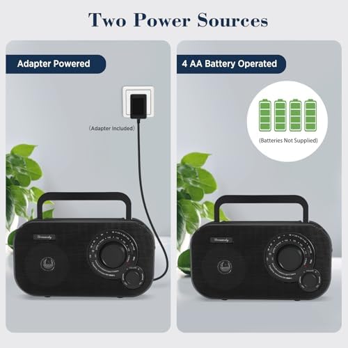 DreamSky AM FM Portable Radio Plug in Wall or Battery Operated