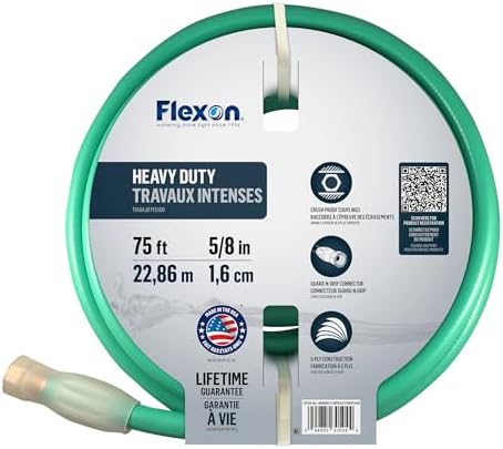Flexon FXG58100 5/8-Inch x 100-Foot Heavy Duty 5-Ply Forever Garden Hose, Green