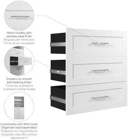 Bestar 3-Drawer Set for 36“ Storage Unit - Pur