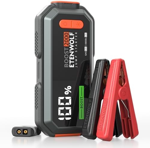 Car Battery Jump Starter Portable, 2000A Peak Jump Box 12V Car Jump Starter | for up to 8.0L Gas and 6.5L Diesel Engines
