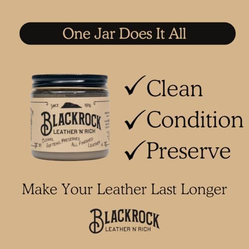 Blackrock LEATHER N RICH - Quality leather cleaner and conditioner, Made in the USA since 1976 - Leather care for boots, saddles, car interiors