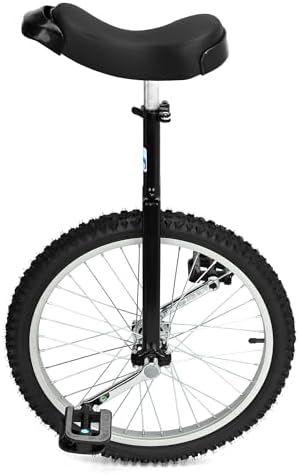 Nisorpa 20" Inch Unicycle Classic Black One Wheel Bike for Kids Adults