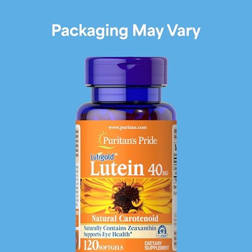 Puritan's Pride Premium Lutigold™ Lutein Carotenoid 40mg with Zeaxanthin | For Men and Women, Dietary Supplement for Eye Health Support