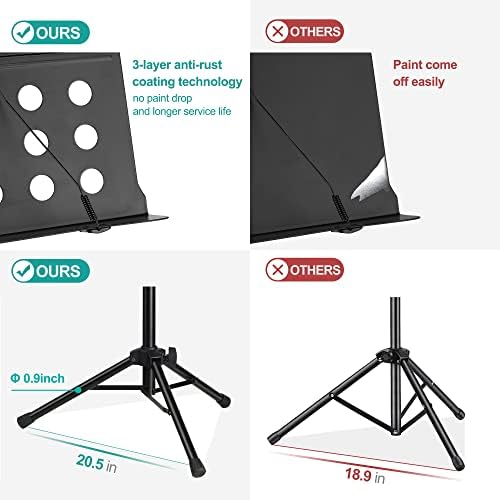 Vekkia Metal Professional Portable Perforated Sheet Music Stand
