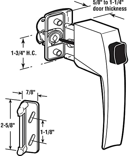 Prime-Line MP5006 Push Button Screen/Storm Door Latch Set, Aluminum (1 Set)