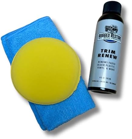 RUGGED RESTORE Trim Coat Plastic Restorer Kit | Restores Dull Faded Dried Out Interior Exterior Plastic Vinyl Rubber Trim Flares Fenders Bumpers