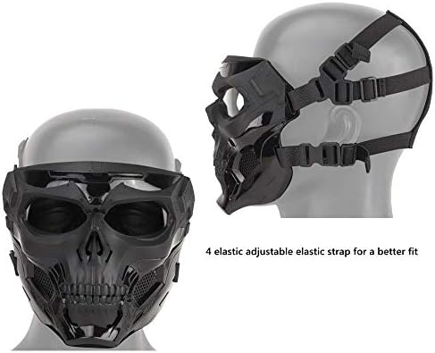 Tactical Mask Protective Full Face Clear Goggle Skull mask Dual Mode Wearing Design Adjustable Strap