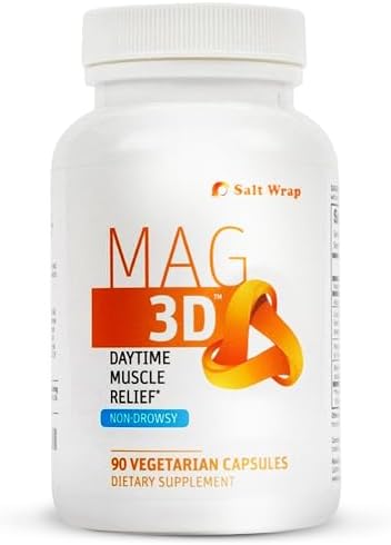 SaltWrap Mag 3D – Daytime (Non-Drowsy) Leg Cramp & Muscle Relief Support - Natural Supplement for Muscle and Nerve Health with Turmeric