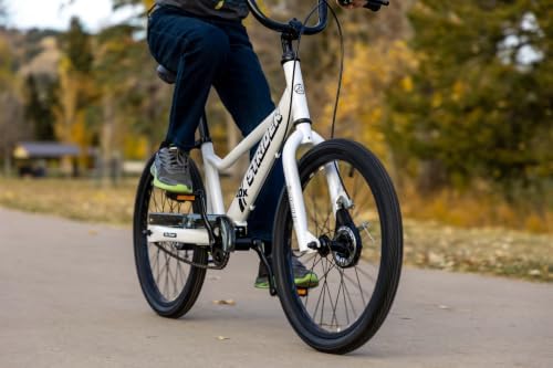 Strider 20x Convertible Balance Bike, Easy Assembly, Ages 8+, White | Lightweight Aluminum Frame with Kickstand, No-Pedal, Dual Drum Handbrakes