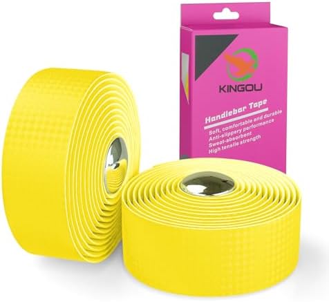 KINGOU Carbon Fiber PU Leather Road Bike Handlebar Tape Bar Tapes - 2PCS Per Set