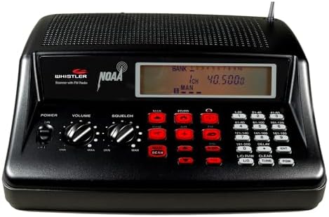 Whistler WS1025 Analog Desktop Scanner – Programmable Police/Fire/Weather Radio with 200 Channels and Backlit LCD Display – Easy-to-Use Base
