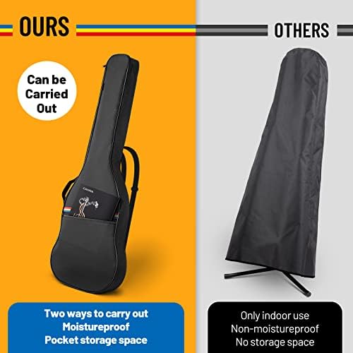 CAHAYA Electric Guitar Bag Gig Bag 6mm Padding Padded Backpack with Reflective Bands Soft Guitar Case Black CY0225