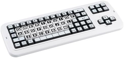 Clevy Contrast Keyboard 3 Tri-Mode - Large Print Keyboard Designed to Help Visually Impaired Low Vision Individuals - High Contrast Big Keys with
