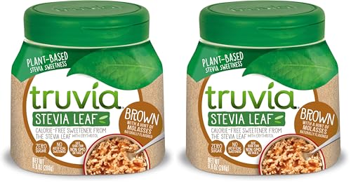 Truvia, Sweetener Natural Calorie Free, 9.8 Ounce | Spoonable jar; 3/4 tsp = 2 tsp sugar; stevia leaf, erythritol; non-GMO, gluten-free, kosher; diabetic & keto