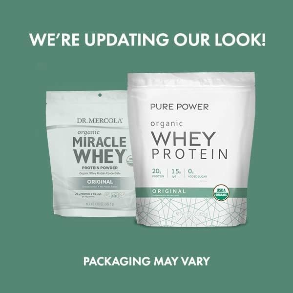 Dr. Mercola Pure Power Organic Whey Protein, 20 g, 20.60 oz (15 Servings)