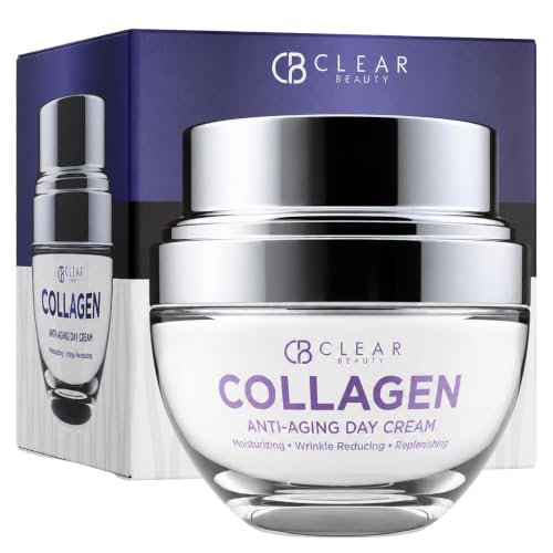 Clear Beauty 24K Gold & Collagen Day Cream Face Moisturizer – Dermatologist Tested, Anti Aging Korean Skin Care – Anti Wrinkle