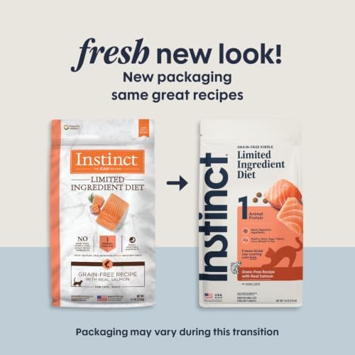 Instinct Limited Ingredient Diet Dry Cat Food, Real Rabbit, 4.5 lb. Bag | Single animal protein and vegetable recipe, raw-coated kibble, farm-raised rabbit, gentle on sensitive stomachs