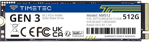 Timetec 1TB SSD NVMe PCIe Gen3x4 8Gb/s M.2 2280 3D NAND High Performance SLC Cache Read/Write Speed Up to 2, 000/1