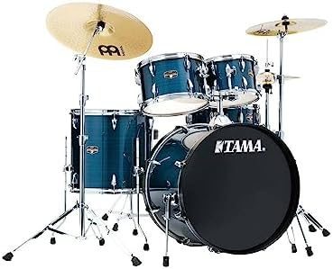 Tama Imperialstar Complete Drum Set - 5-Piece - 22 Inches Kick - Hairline Blue | Inches Kick, Hairline Blue