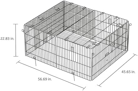 Trixie Rabbit Cage - 34 cu. ft., Outdoor Pen Extends Rabbit Hutch and Chicken Coops, Ideal for Small Animals, Bunny, Guinea Pigs, Chickens