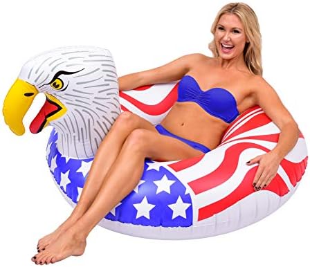 GoFloats American Eagle Party Tube Inflatable Raft, Float In Style (for Adults and Kids)