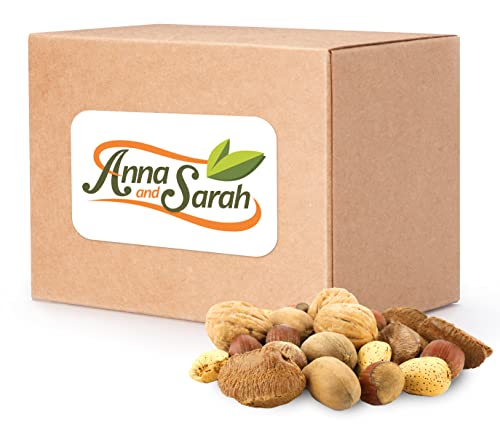 Anna and Sarah Premium Mixed Nuts in Shell, 4 Pound Bag, California Jumbo Chandler Walnuts, Georgia Extra Large Pecans, California Almonds