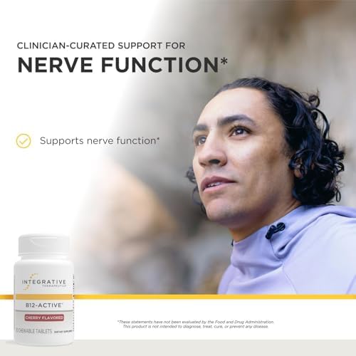 Integrative Therapeutics B12-Active - Supplement for Nerve Function Support* - Dairy, Soy & Gluten-Free - Cherry Flavored, 30 Chewable Tablets (30 Servings)